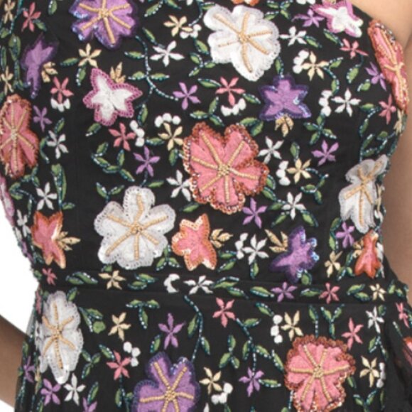 MAC DUGGAL One Shoulder Floral Beaded Gown - Picture 4 of 7